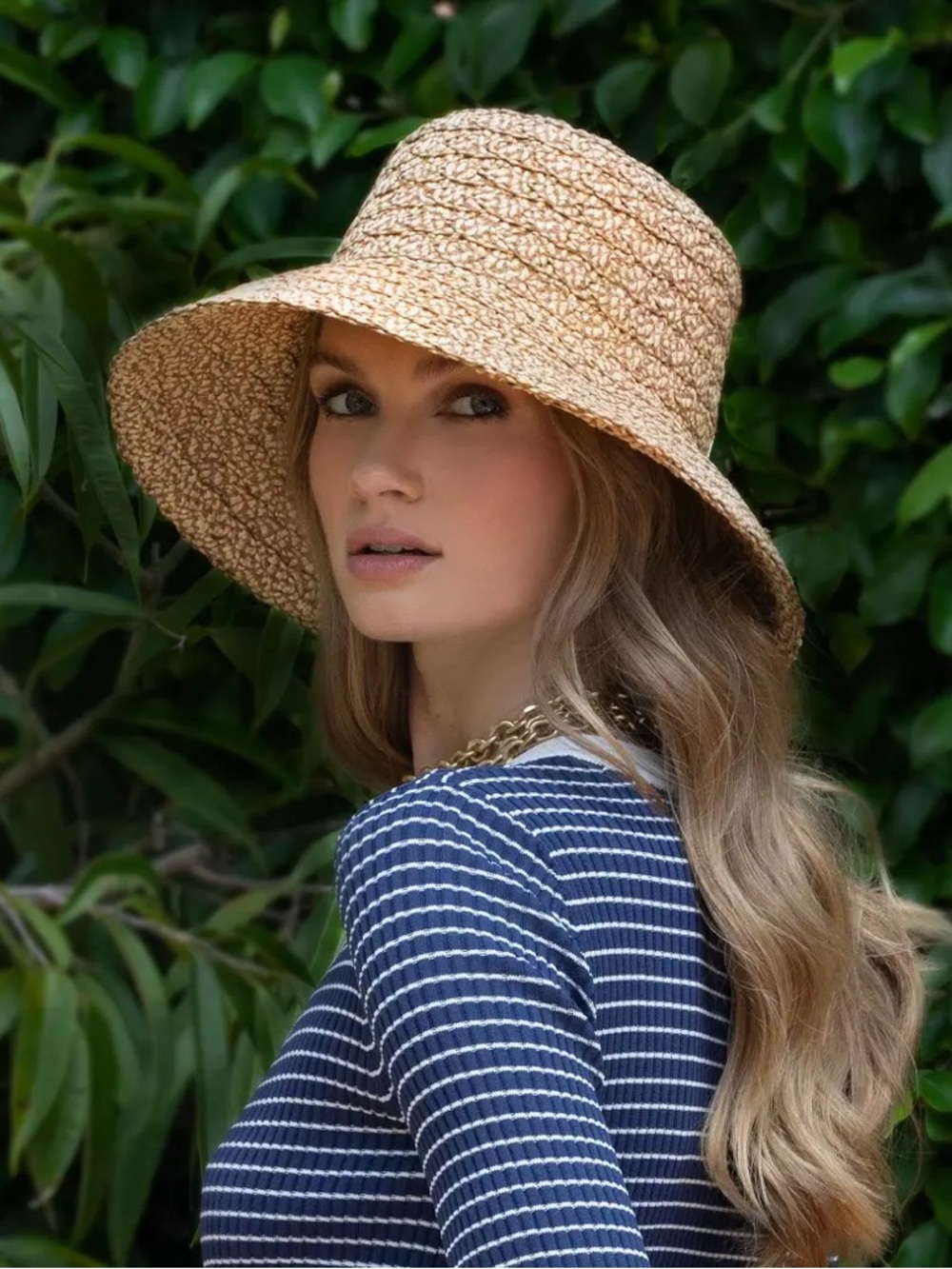 Eric Javits Women's Valeria Bucket Hat Wide Brim Straw Bucket Hat - Natural